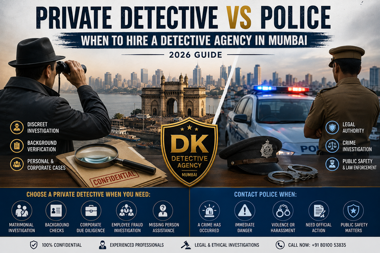 Private Detective vs Police: When to Hire a Detective Agency in Mumbai (2026 Guide)
